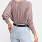 Blusa térmica feminina Free People Santa Clara com estampa de gola V, rosa, tamanho X-S