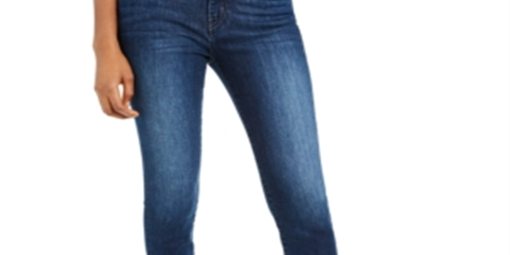 Calça jeans skinny desfiada e cropped feminina Flying Monkey, azul, tamanho 31