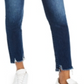 Calça jeans skinny desfiada e cropped feminina Flying Monkey, azul, tamanho 31