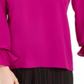 Blusa plissada feminina Bar III com manga sino, roxa, tamanho pequeno