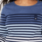 Karen Scott Sport Top Feminino Listrado Manga 3/4 Azul Tamanho X-S