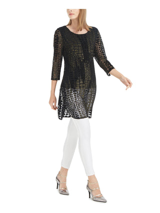 Túnica super estampada feminina Alfani preta tamanho pequeno médio