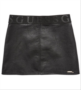 Saia de couro sintético Guess Big Girl's preta tamanho 10