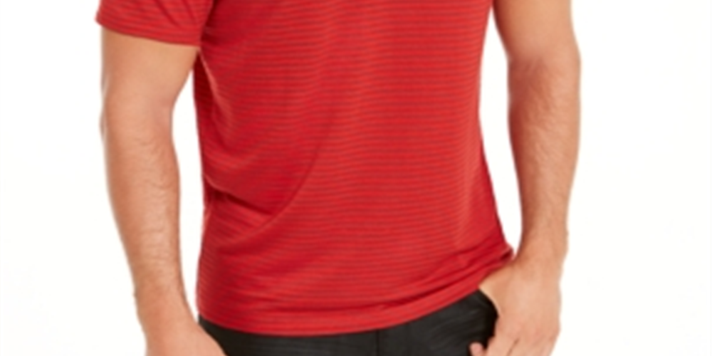 Camiseta listrada masculina com gola dividida e tamanho XX-G da INC International Concepts