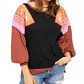 Camiseta feminina Feelin It Boho Patchwork da Free People, preta, tamanho X-S
