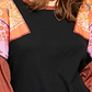 Camiseta feminina Feelin It Boho Patchwork da Free People, preta, tamanho X-S