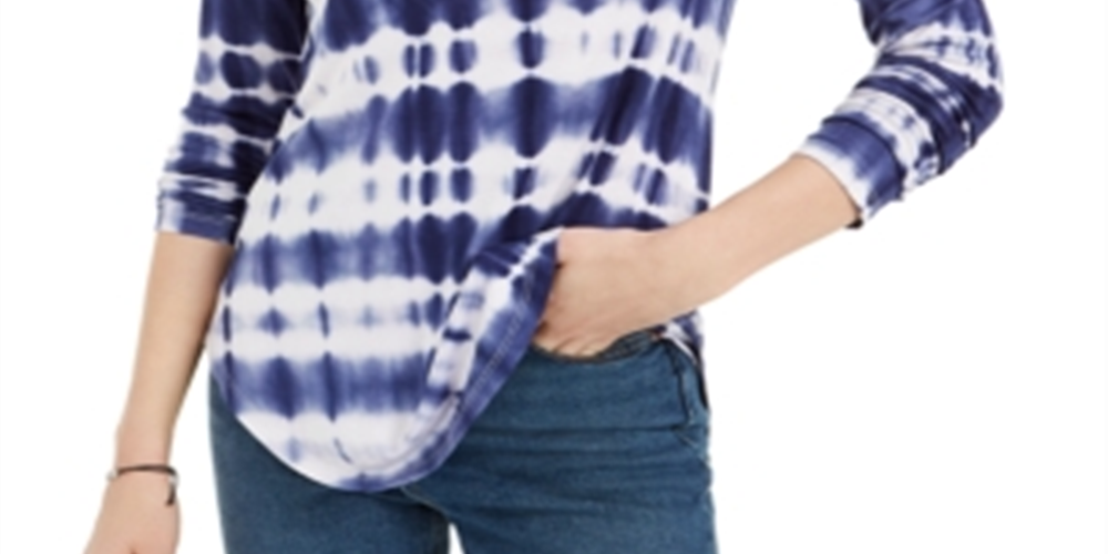 Camiseta Tie Dye com Tiras Ultra Flirt Junior Azul Tamanho Grande