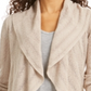 Cardigan feminino estilo &amp; co com gola xale e ponta, marrom, tamanho pequeno grande