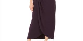 Connected Women's Soutache Faux Wrap Gown Purple Size 4P