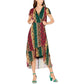 Vestido envelope feminino INC International Concepts com estampa de cobra rosa tamanho 4