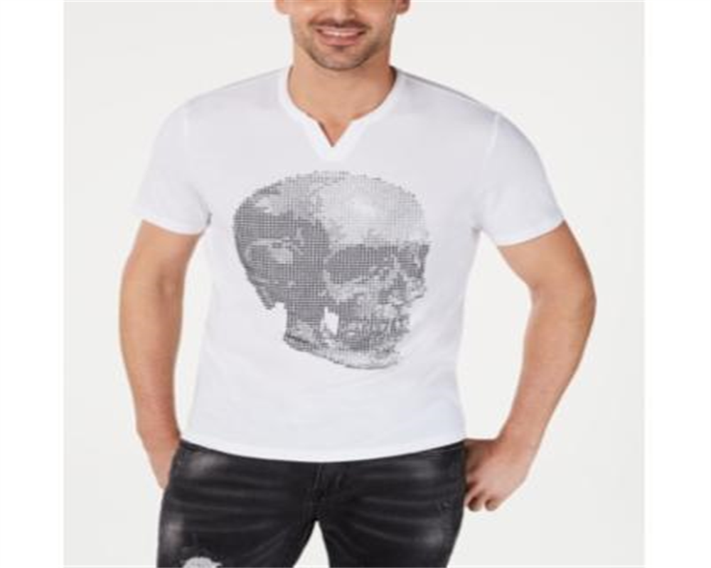 INC International Concepts Camiseta masculina com estampa Face Off e decote em V, tamanho XXX-G