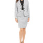 Le Suit Feminino Pied de Poule 2PC Saia Terno Branco Tamanho 10