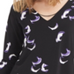 Blusa túnica feminina Alfani com decote em V e comprimento longo, preta, tamanho P