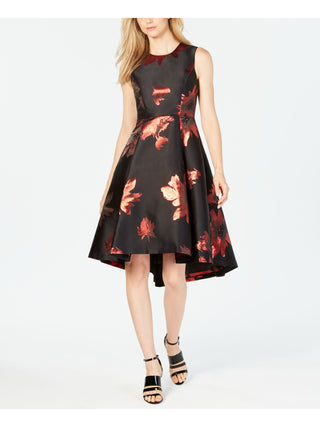 Vestido Calvin Klein Feminino Estampa Metálica Fit &amp; Flare Preto Tamanho 14