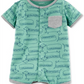 Macacão Carter's Baby Boys n Hot Dog estampado verde tamanho 8 meses