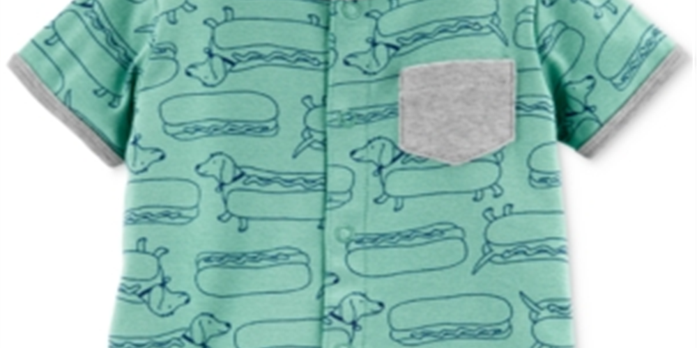 Macacão Carter's Baby Boys n Hot Dog estampado verde tamanho 8 meses