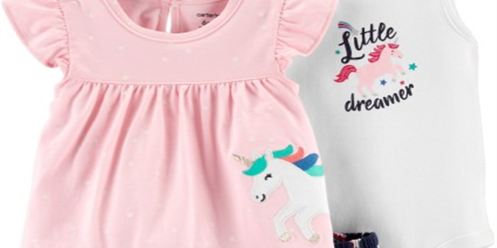 Conjunto de enxoval Carter's Baby Girl Little Dreamer com 3 peças - Rosa, tamanho 6