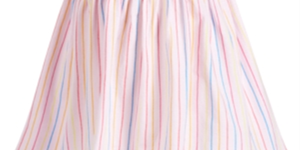 Vestido de algodão listrado arco-íris First Impressions para bebê menina rosa - tamanho 6-9