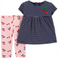 Conjunto de leggings listradas com estampa de cereja Carter's Baby Girl, azul, tamanho 9