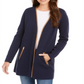 Cardigan feminino Charter Club Milano de algodão com frente aberta, azul, tamanho 2XL
