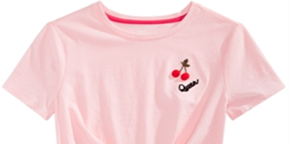 Camiseta Epic Threads Big Girl's Cherry Twist Front Rosa Tamanho Grande