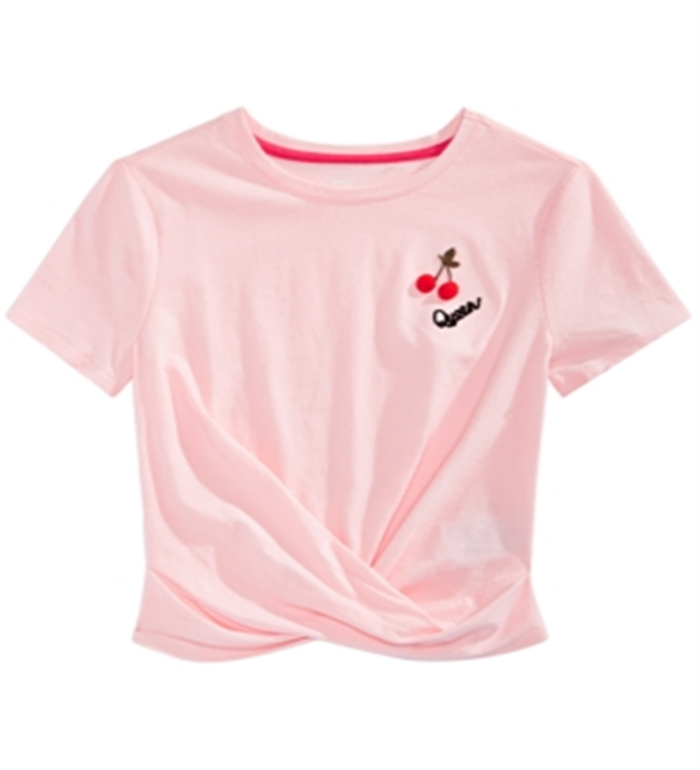 Camiseta Epic Threads Big Girl's Cherry Twist Front Rosa Tamanho M