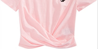 Epic Threads Big Girl's Cherry Twist Front T-Shirt Pink Size Small