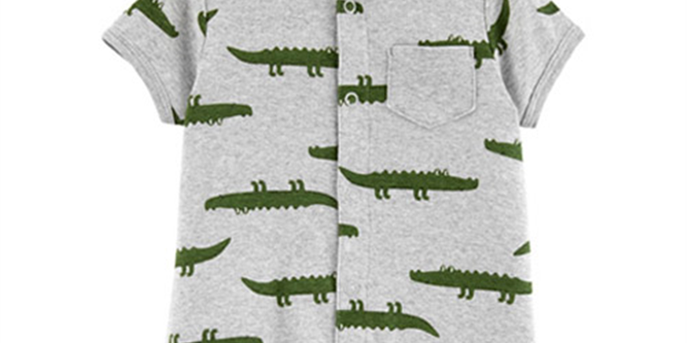 Macacão Carter's Baby Boys Snap-Up Heather/Alligator Tamanho 6 Meses
