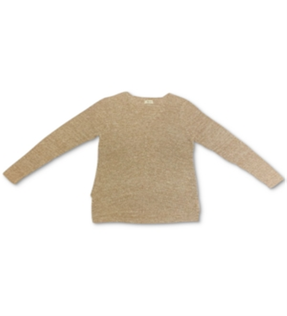 Suéter feminino de malha canelada de algodão com decote em V, estilo &amp; co, marrom, tamanho XX-G