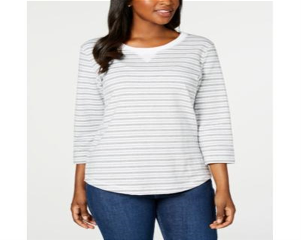 Moletom feminino Karen Scott Sport Zoe cinza tamanho grande