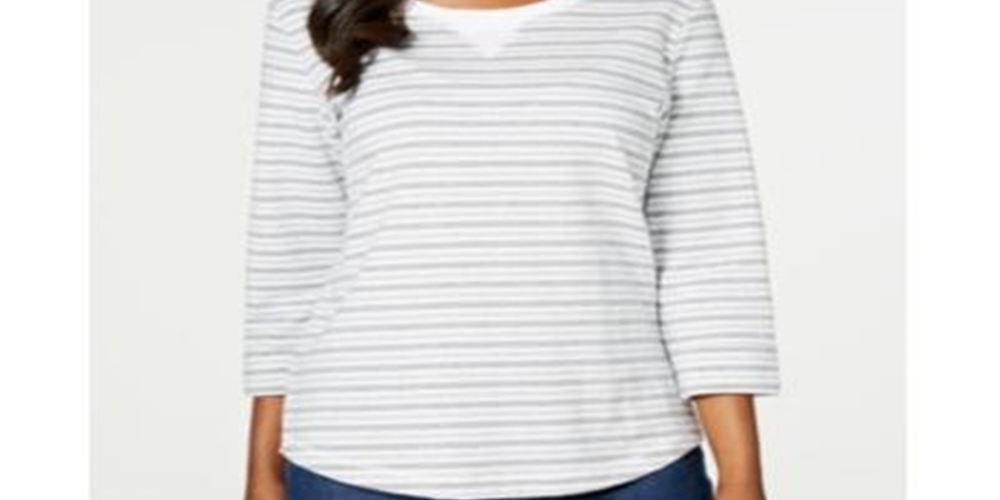 Moletom feminino Karen Scott Sport Zoe cinza tamanho grande