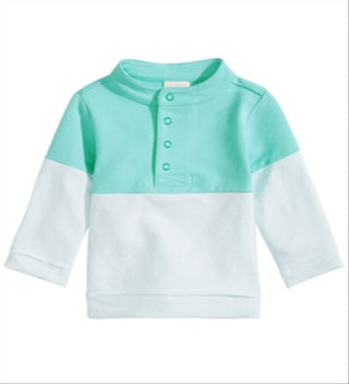 Pulôver de gola falsa com blocos de cores para bebês meninos First Impressions, azul, tamanho 24 MOS