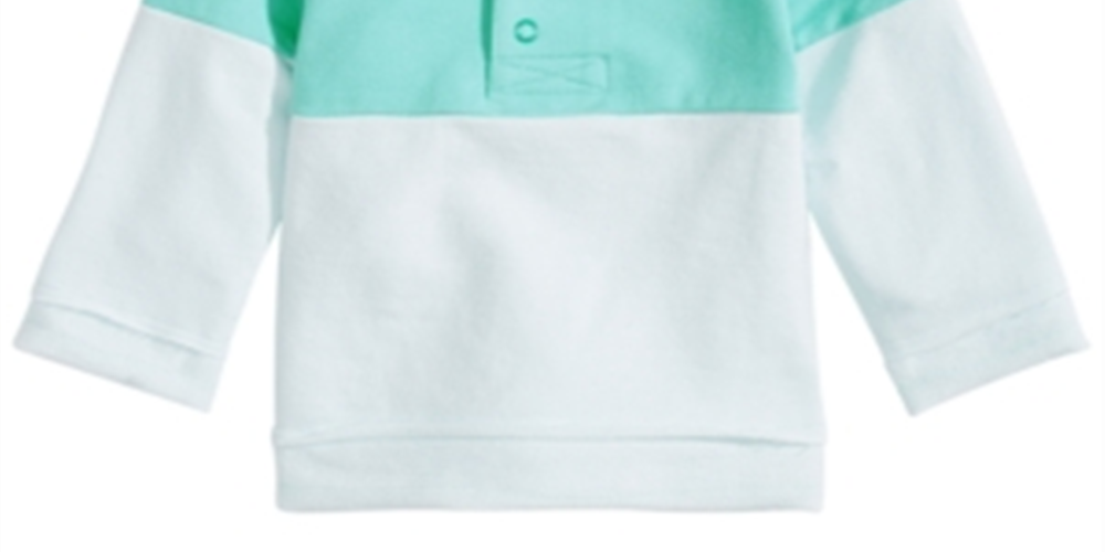 Pulôver de gola falsa com blocos de cores para bebês meninos First Impressions, azul, tamanho 24 MOS