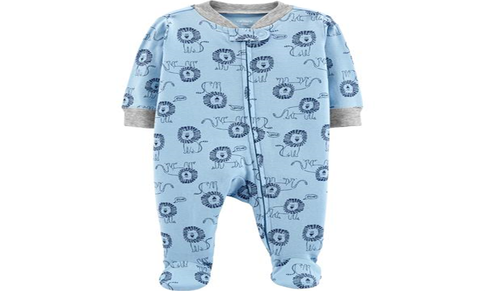 Carter's Baby Boys' Algodão com Zíper Sleep N Play Lion Roar Azul Tamanho Recém-nascido