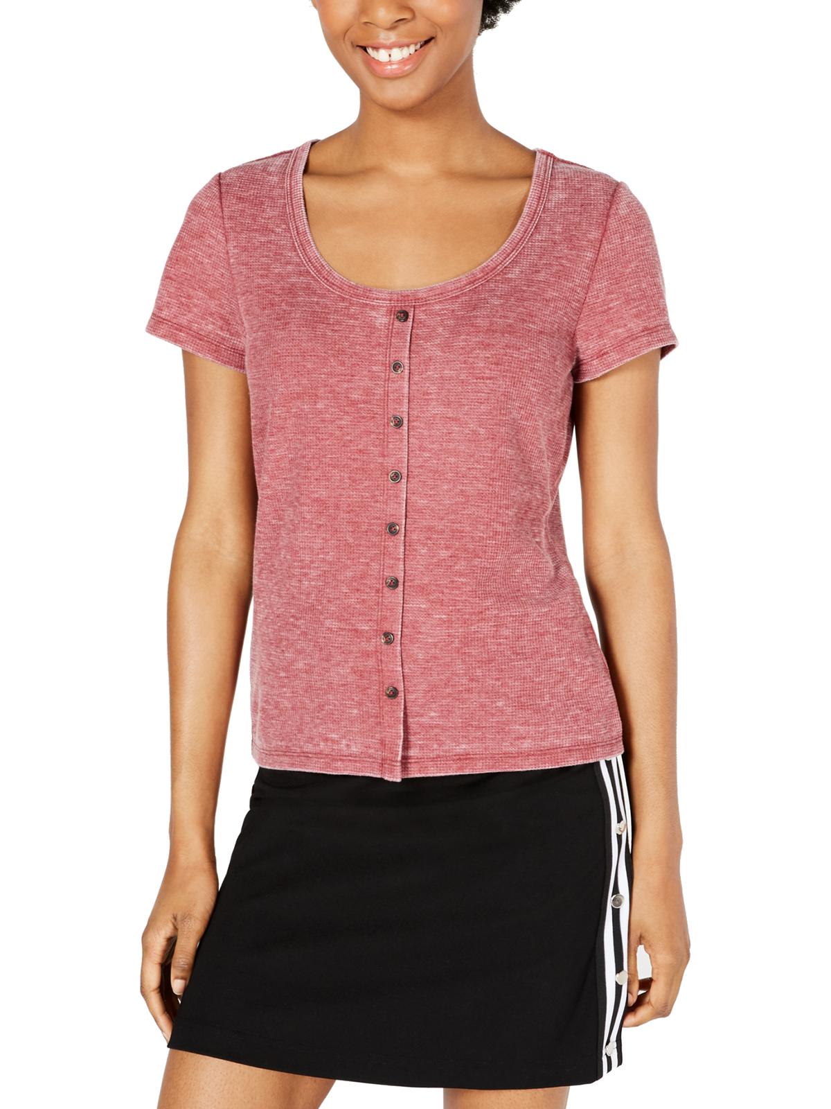 Camiseta feminina infantil Crave Fame da Almost Famous, malha waffle floral, rosa, tamanho GG
