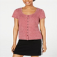 Camiseta feminina infantil Crave Fame da Almost Famous, malha waffle floral, rosa, tamanho GG