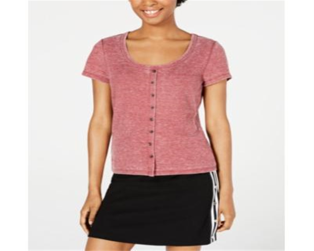 Camiseta feminina infantil Crave Fame da Almost Famous, malha waffle floral, rosa, tamanho GG
