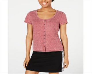 Camiseta feminina infantil Crave Fame da Almost Famous, malha waffle floral, rosa, tamanho GG