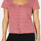 Camiseta feminina infantil Crave Fame da Almost Famous, malha waffle floral, rosa, tamanho GG