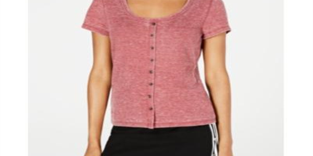 Camiseta feminina infantil Crave Fame da Almost Famous, malha waffle floral, rosa, tamanho GG