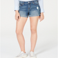 Shorts femininos Vanilla Star com bolsos, zíper e punho, preto, tamanho 13