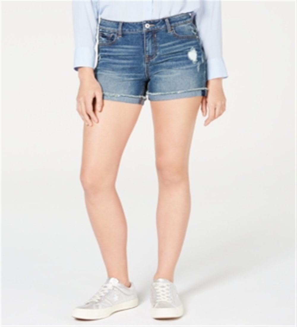 Shorts femininos Vanilla Star com bolsos, zíper e punho, preto, tamanho 13