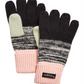 Luvas UGG femininas de malha com blocos de cores mescladas, pretas, tamanho único
