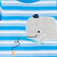 Macacão listrado de algodão com estampa de baleia First Impressions para bebês meninos, tamanho azul, 0 a 3 meses