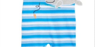 Macacão listrado de algodão com estampa de baleia First Impressions para bebês meninos, tamanho azul, 0 a 3 meses