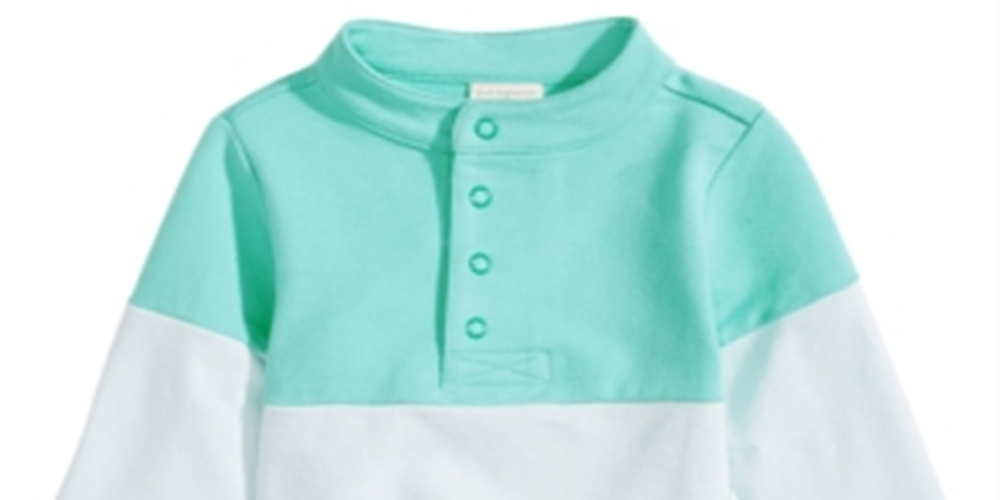 Pulôver de gola falsa com blocos de cores First Impressions para bebê menino - Azul, tamanho 18 M