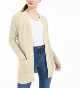 Cardigan longo Pink Rose Junior's Semente Stitch marrom tamanho médio