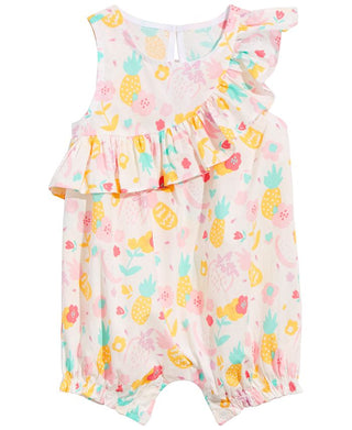 Macacão de algodão com estampa de frutas tropicais First Impressions para bebês meninas, tamanho 3-6 meses