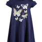 Vestido de mangas compridas com estampa de borboleta para meninas Epic Threads, azul, tamanho 2T