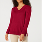 Karen Scott Suéter Feminino Gola V Sólida Vermelho Tamanho XS
